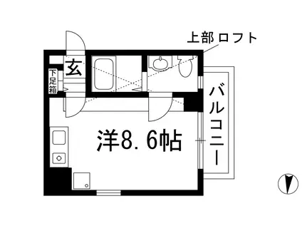 シティハウス高司(ワンルーム/2階)の間取り写真