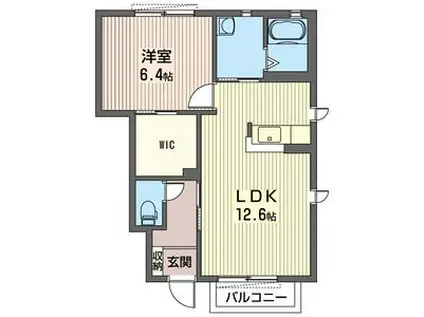 カーネーションC棟(1LDK/1階)の間取り写真