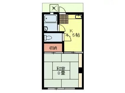 昭和第一マンション(1K/4階)の間取り写真
