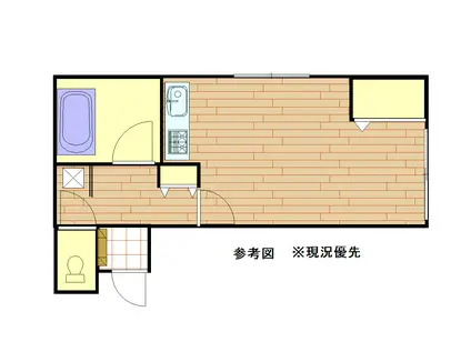 山梨ハイツA(1K/1階)の間取り写真