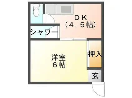 OFFICE小川ビル(1DK/2階)の間取り写真