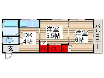 高橋ビル(2DK/3階)の間取り写真