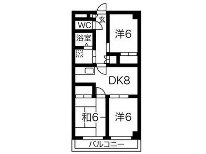 クラウンマンション(3DK/3階)の間取り写真
