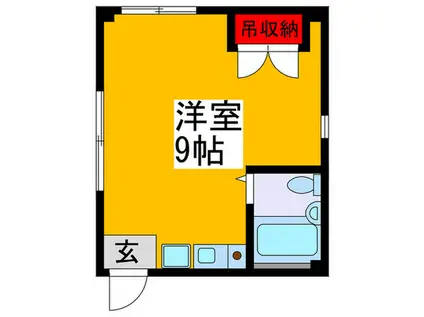 スカイハイム小若江(ワンルーム/1階)の間取り写真