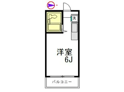 メゾンドフルール八王子(ワンルーム/1階)の間取り写真