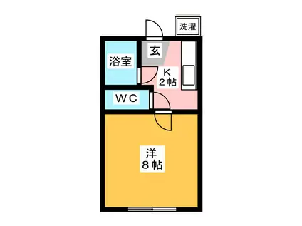 ホワイトハイツ(1K/1階)の間取り写真