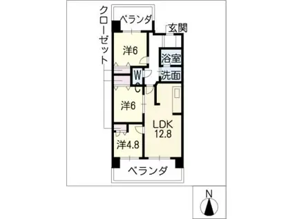 サンマンションアトレ諏訪新道503(3LDK/5階)の間取り写真