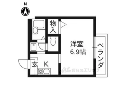 セーズ松原(ワンルーム/2階)の間取り写真