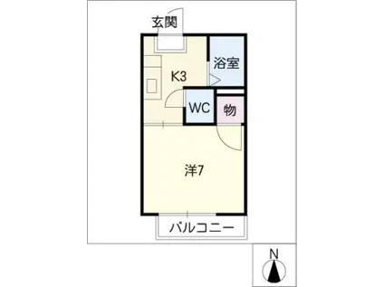 ノ・メゾン清(1K/1階)の間取り写真