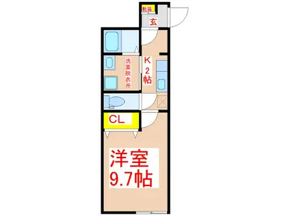ケイトアパートメント(1K/2階)の間取り写真