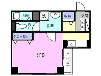 キャッスルコート美旗(ワンルーム/2階)の間取り写真
