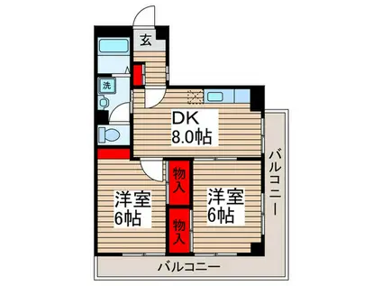 ADVANCE矢作(2DK/1階)の間取り写真