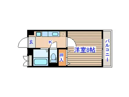 小松ビル(1K/3階)の間取り写真