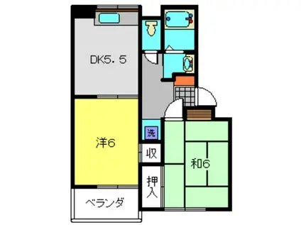 メゾン瀬戸ヶ谷(2DK/3階)の間取り写真