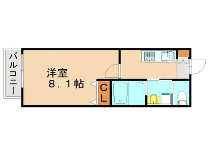 ティガー新和町(1K/1階)の間取り写真