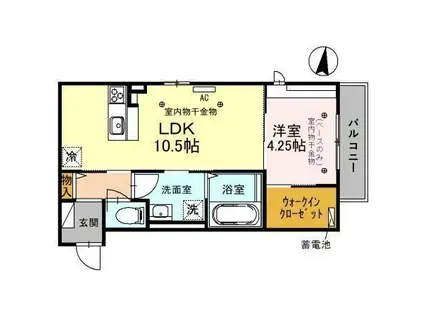 D-RESIDENCE諸江町(1LDK/1階)の間取り写真