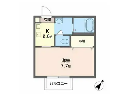 シャーメゾン土橋(1K/1階)の間取り写真