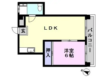 北小金京葉コーポ(1LDK/3階)の間取り写真