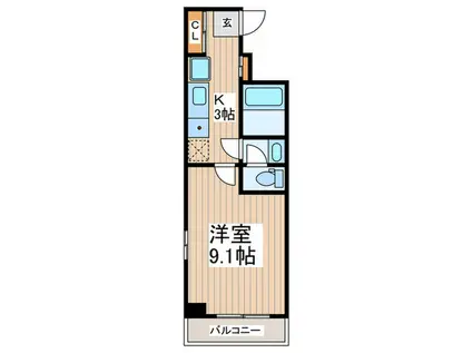 リンクス千歳台(1K/4階)の間取り写真