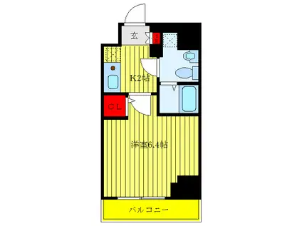 メイクスデザイン板橋本町(1K/7階)の間取り写真