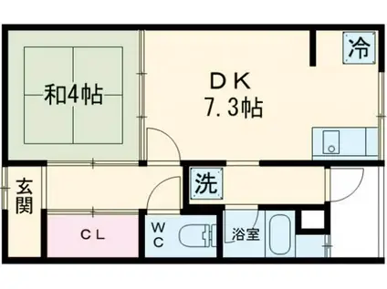 オリエンタルマンション(1DK/3階)の間取り写真