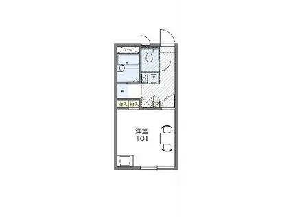 レオパレスグランブルーアルファ(1K/1階)の間取り写真