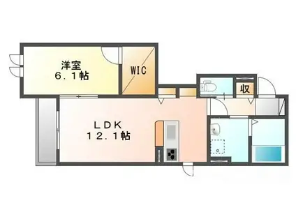 シャンパーニュ(1LDK/1階)の間取り写真