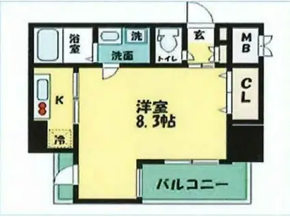 エステムコート心斎橋イーストIIIエクシード(1K/14階)の間取り写真