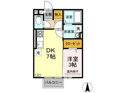 上越新幹線 長岡駅 車で10分 2階建 築15年(1DK/2階)の間取り写真