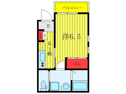 駒六アパート(1K/1階)の間取り写真