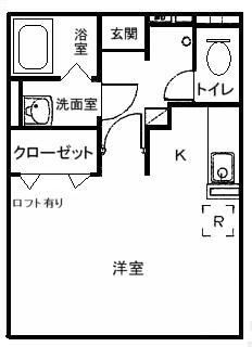 ジュリエットMISAWA(1K/2階)の間取り写真