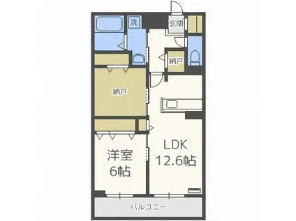 レジミュール(1LDK/2階)の間取り写真