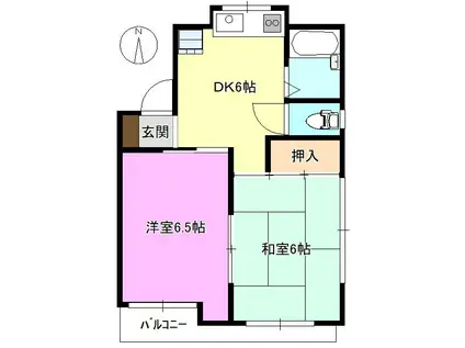 テーラーコーポ(2DK/3階)の間取り写真