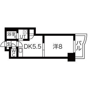 北本町プラザI(1DK/2階)の間取り写真