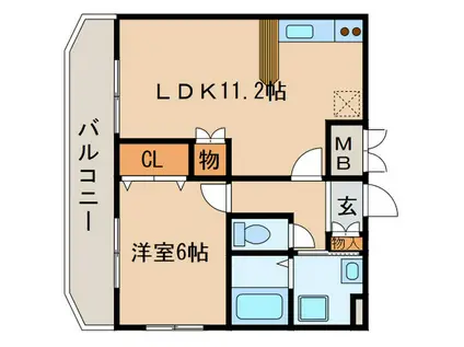 PARTE PUENTE(1LDK/2階)の間取り写真