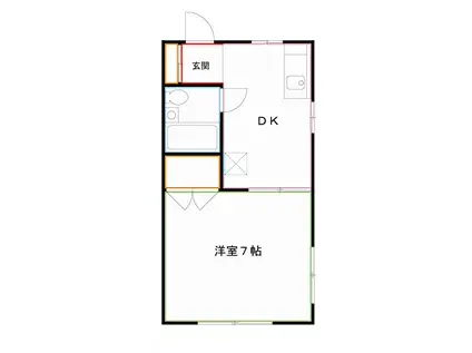 モンシャトー新川(1DK/1階)の間取り写真