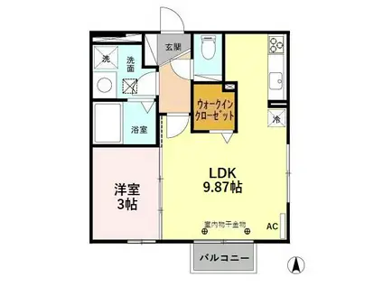 アルトシャン(1LDK/1階)の間取り写真