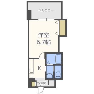 LUXEドーム前II(1K/8階)の間取り写真