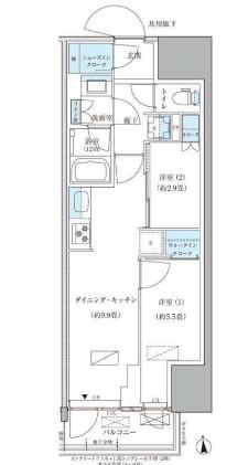 パークアクシス品川天王洲アイル(2DK/10階)の間取り写真