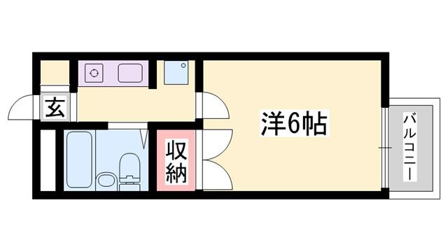 ノーブル青山I(1K/1階)の間取り写真