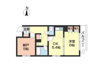 シャルマンフジ中之島弐番館(1SDK/1階)の間取り写真