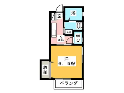 サンコートII(1K/1階)の間取り写真