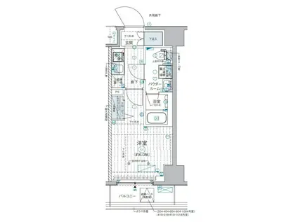 ジェノヴィア西横浜(1K/9階)の間取り写真