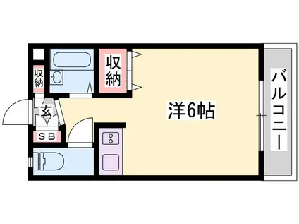 パールメゾン新在家(ワンルーム/3階)の間取り写真