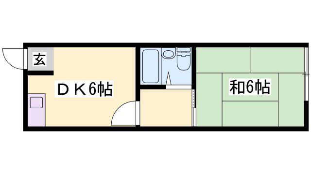 緑風荘(1DK/2階)の間取り写真