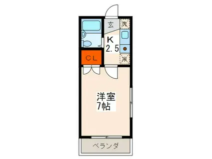 リバージュ山下(1K/1階)の間取り写真