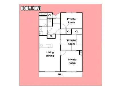 エアーポートハイツ(3LDK/1階)の間取り写真