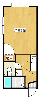ぷちはいむめもるII(ワンルーム/1階)の間取り写真