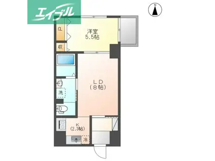せかんどゆーす西口(1LDK/3階)の間取り写真