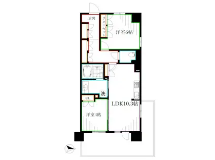 トラープランド蒼麗館(2LDK/2階)の間取り写真